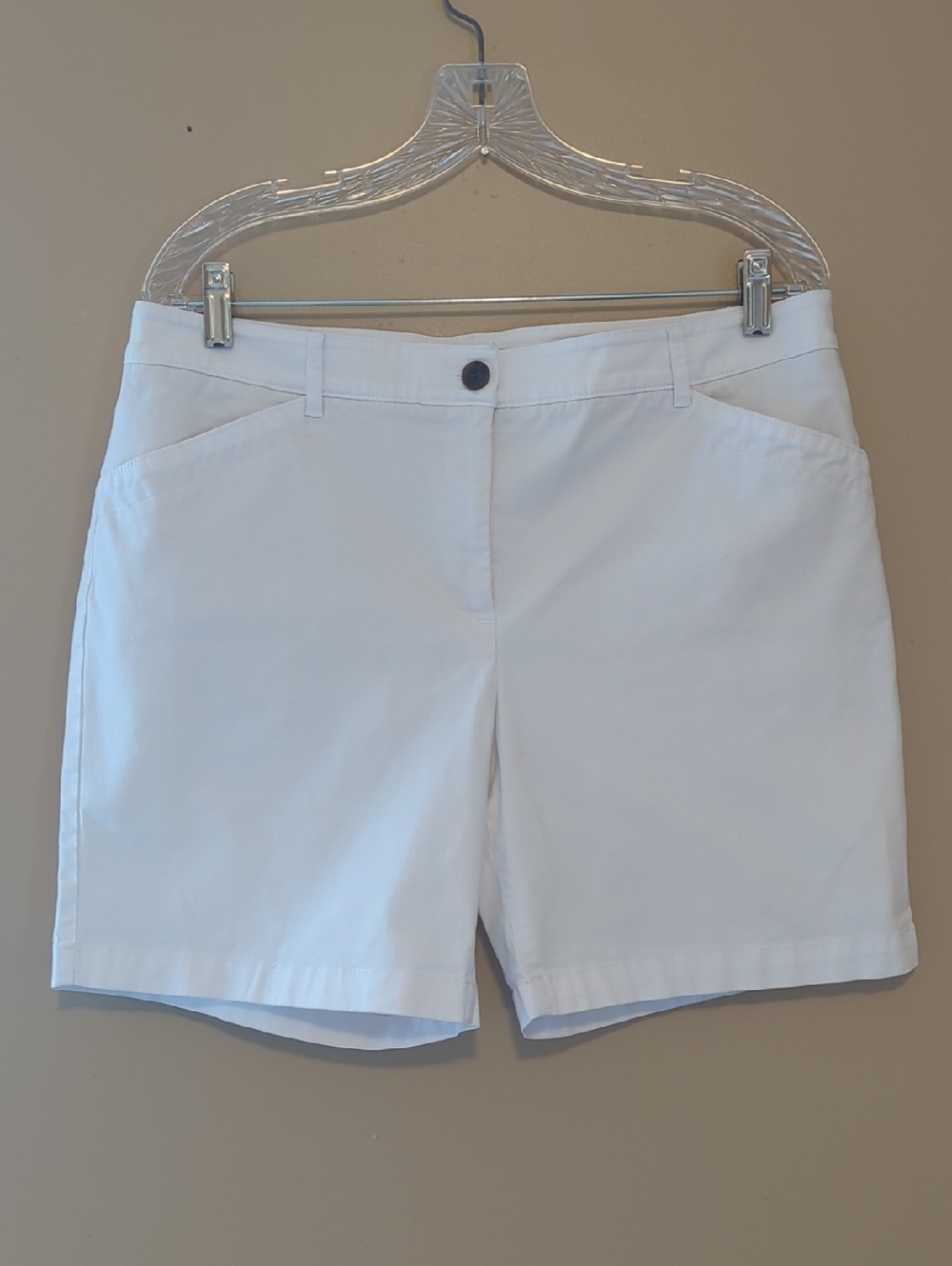 Talbots White Tailored Bermuda Shorts